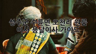 성주군 수륜면 오천리 원룸 이사, 용달이사 가이드