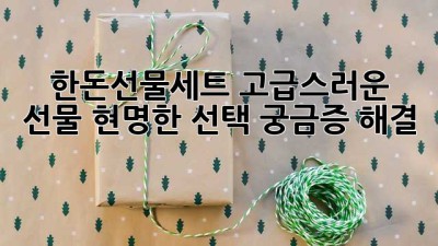 🎁 한돈선물세트: 고급스러운 선물, 현명한 선택! 궁금증 해결 🐷